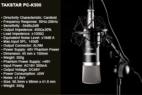 Micro thu âm Takstar PC-K500 Micro thu âm Takstar PC-K500