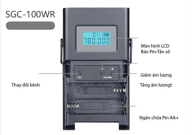 Bộ thu micro cài áo Takstar SGC-100W Bộ thu micro cài áo Takstar SGC-100W